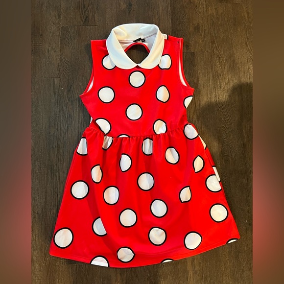 Disney Minnie Mouse Halloween costume.  Red dress with polka dots. Size large. - Picture 1 of 5